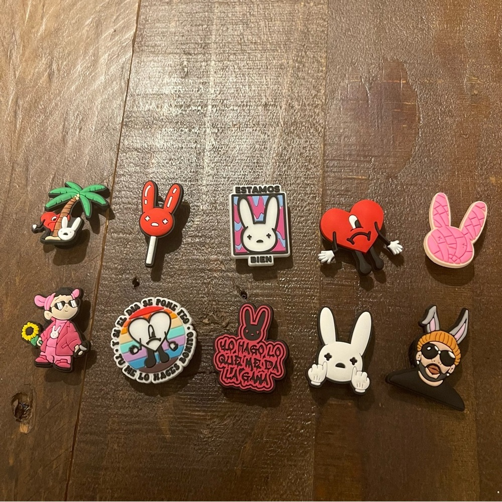 Bad‎ Bunny 10 Piece Crocs Charms Set - Buy 3 of More Get 50% OFF